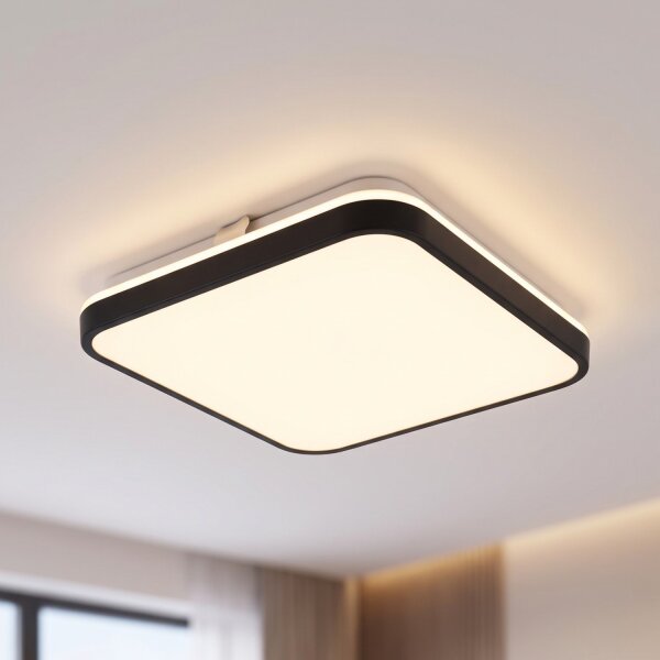 LED Deckenlampe Aluminium 32 W 3000 K Schwarz blendarm