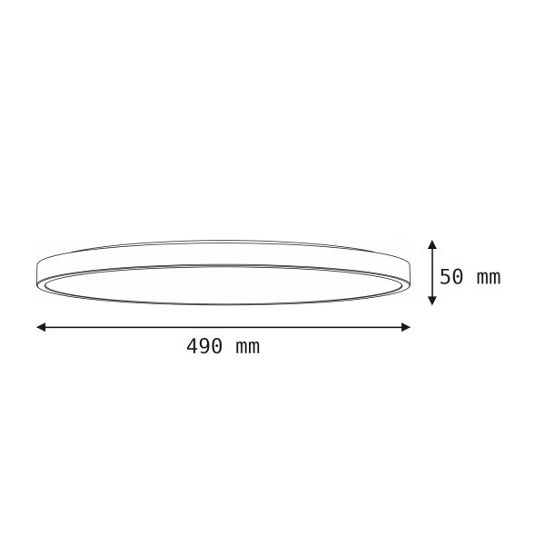 Schwarze LED Deckenlampe blendarm Ø49 cm 32 W 2100 lm