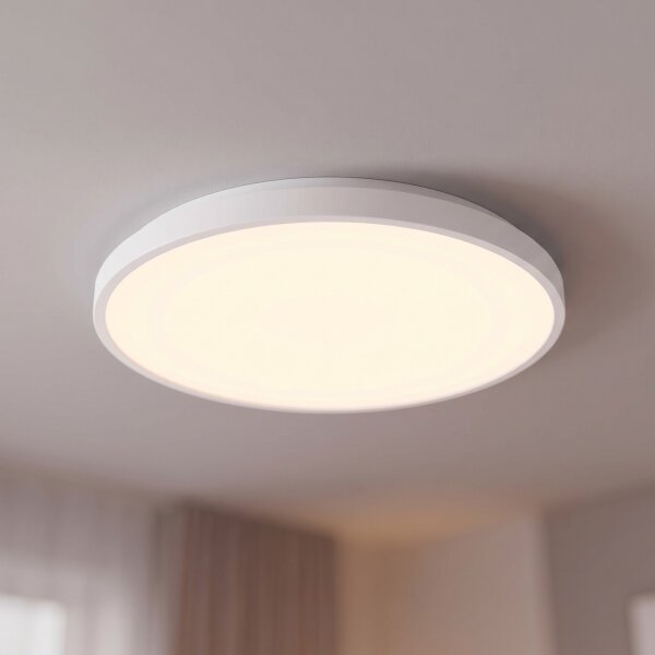 Weiße LED Deckenlampe Metall IP44 neutralweiß Ø38,5 cm