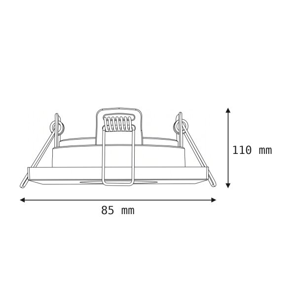 Einbauspot in Messing Aluminium Glas B:8,5 cm IP44 GU10