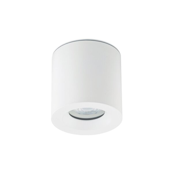 Weißer Aufbauspot Aluminium akzentuiert IP44 Ø8,5 cm