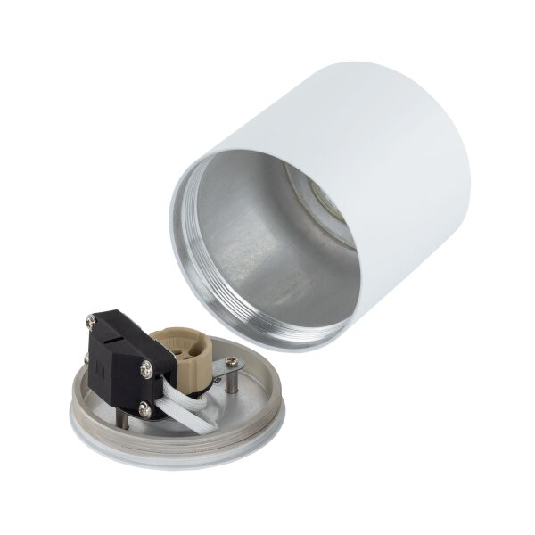Weißer Aufbauspot Aluminium akzentuiert IP44 Ø8,5 cm