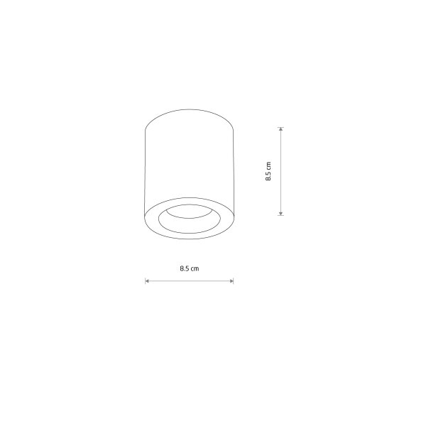 Weißer Aufbauspot Aluminium akzentuiert IP44 Ø8,5 cm