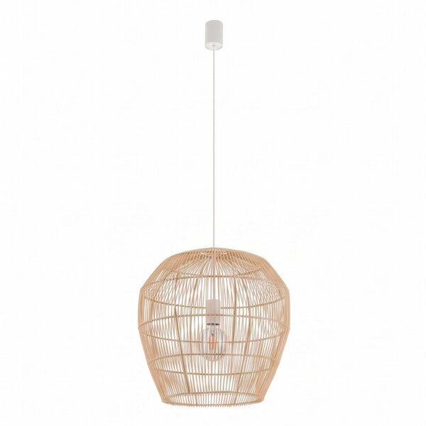 Lampe à suspendre en bambou naturel E27 L:43 cm réglable en hauteur