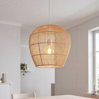 Lampe à suspendre en bambou naturel E27 L:43 cm...