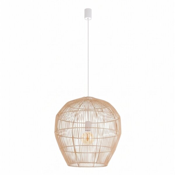 Suspension E27 Bambou naturel L:50 cm réglable en hauteur