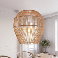 Suspension E27 Bambou naturel L:50 cm réglable en...