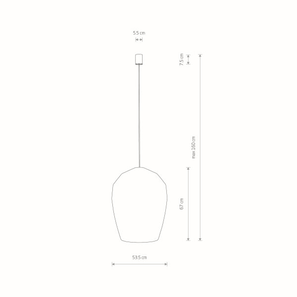 Suspension E27 bambou bois naturel Ø53,5 cm réglable
