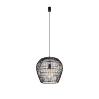 Lampe &agrave; suspendre E27 bambou noir &Oslash;43 cm...