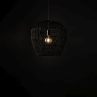 Lampe à suspendre E27 bambou noir Ø43 cm...