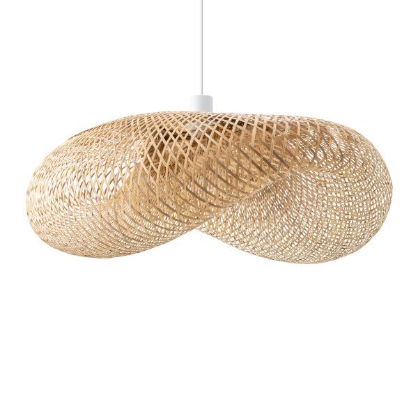 Suspension réglable en hauteur Bambou Bois E27 L:80 cm