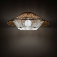 Suspension Corde de papier Naturel Blanc E27 Ø60...