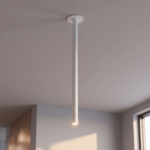 Grand spot encastré en métal rond H:75 cm G9 en blanc