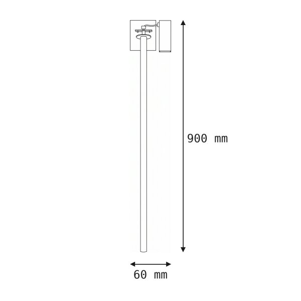 Lampe encastrée ronde en métal H:90 cm G9 jusquà 10 W en noir