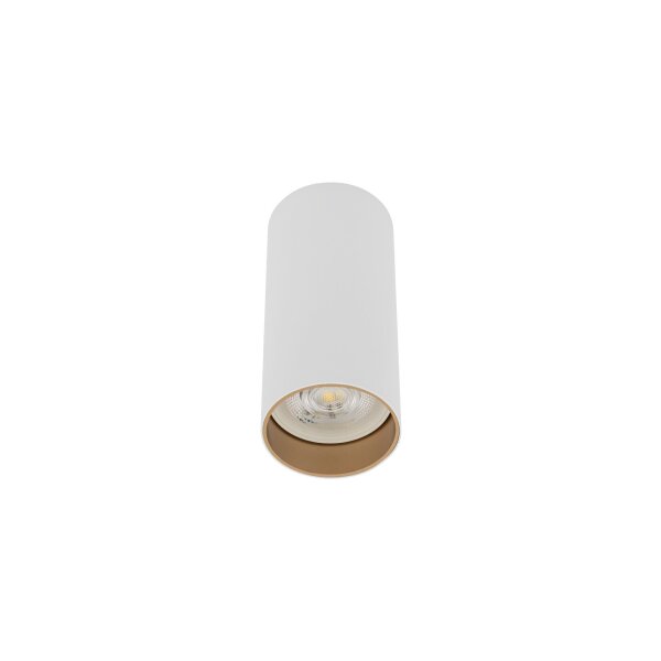 Deckenspot Metall GU10 L:5,5 cm rund stilvoll Weiß Gold