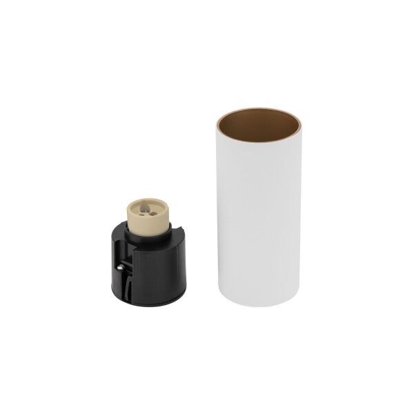 Deckenspot Metall GU10 L:5,5 cm rund stilvoll Weiß Gold