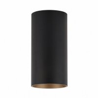 Deckenspot Stahl Schwarz Gold GU10 5,5 cm rund Zylinder