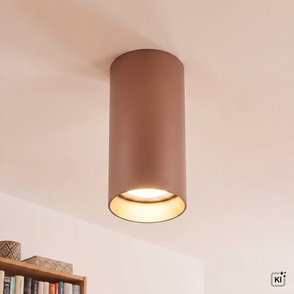 Deckenstrahler Stahl GU10 in Kupfer Ø5,5 cm elegant