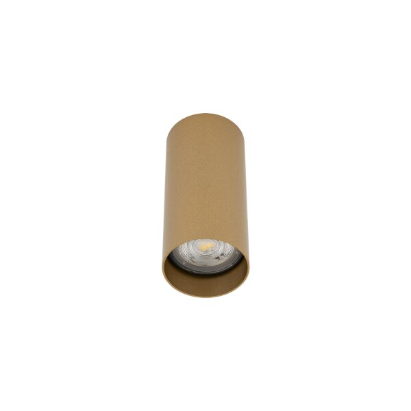 Eleganter Aufbauspot Stahl in Gold GU10 Ø5,5 cm rund