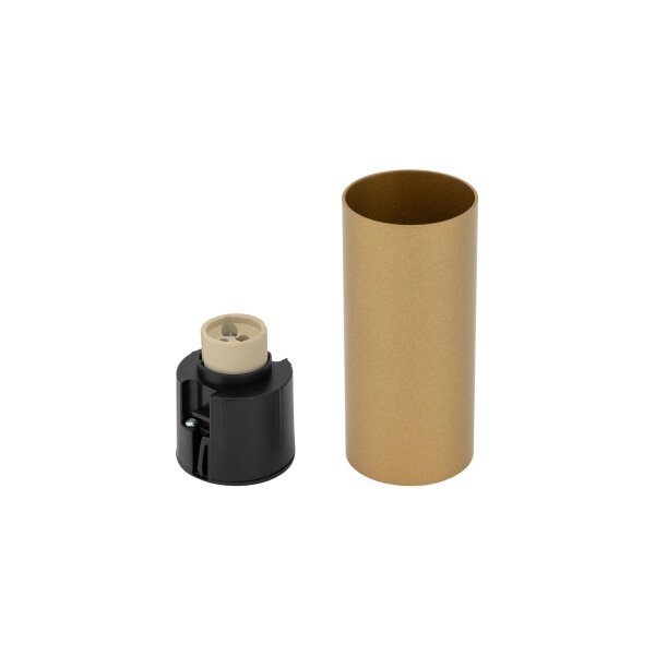 Eleganter Aufbauspot Stahl in Gold GU10 Ø5,5 cm rund