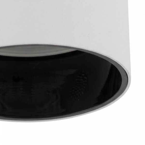Deckenspot Schwarz Weiß Metall GU10 Ø5,5 cm Aufputz