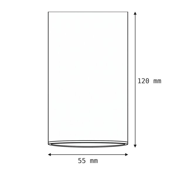 Deckenspot Schwarz Weiß Metall GU10 Ø5,5 cm Aufputz