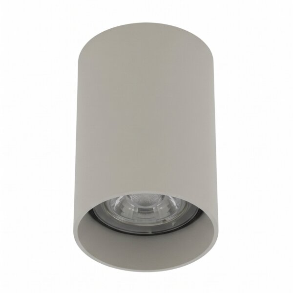 Spot de plafond gris métal GU10 rond Ø5,5 cm apparent