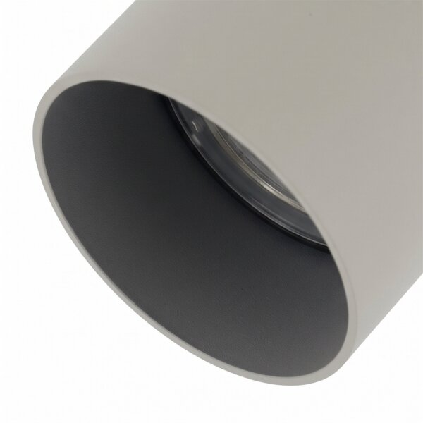 Spot de plafond gris métal GU10 rond Ø5,5 cm apparent