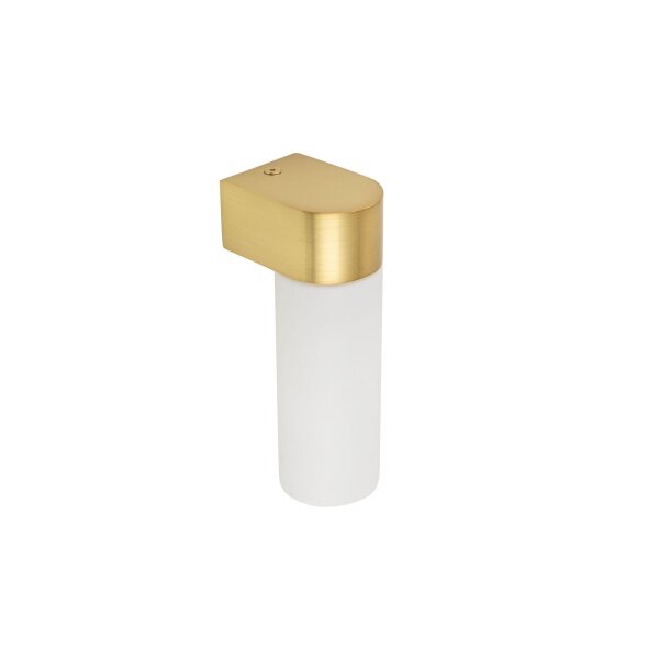 Wandleuchte Glas Aluminium G9 IP44 T:7 cm in Messing
