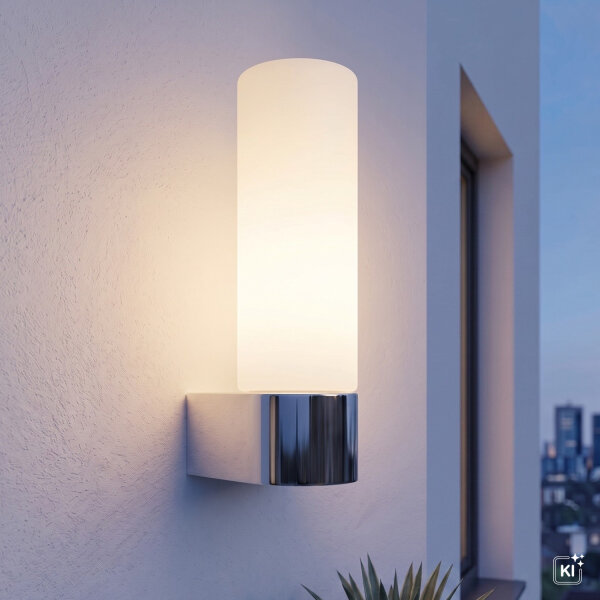 Wandleuchte Glas Aluminium G9 IP44 H:16,5 cm in Chrom