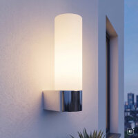 Applique murale verre aluminium G9 IP44 H:16,5 cm en chrome