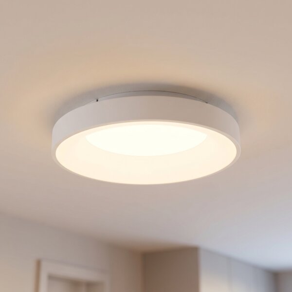 Plafonnier LED à faible éblouissement Blanc Métal Ø48 cm 4300 lm