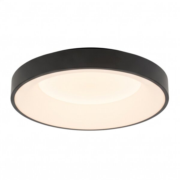 Plafonnier LED métal Ø48 cm noir peu éblouissant confortable