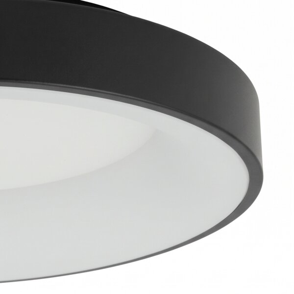 Plafonnier LED métal Ø48 cm noir peu éblouissant confortable