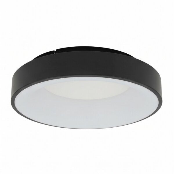 Runde LED Deckenlampe Schwarz Ø38 cm wohnlich blendarm