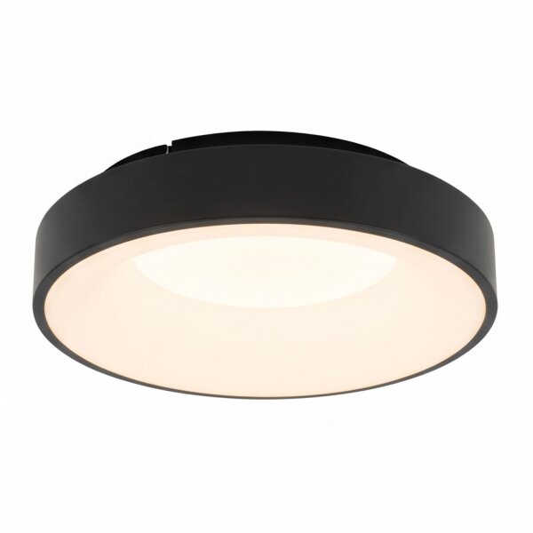 Runde LED Deckenlampe Schwarz Ø38 cm wohnlich blendarm