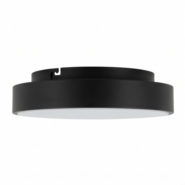 Runde LED Deckenlampe Schwarz Ø38 cm wohnlich blendarm