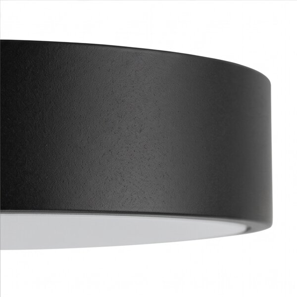 Runde LED Deckenlampe Schwarz Ø38 cm wohnlich blendarm