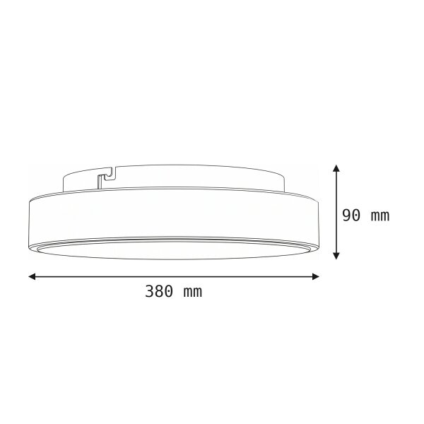 Runde LED Deckenlampe Schwarz Ø38 cm wohnlich blendarm