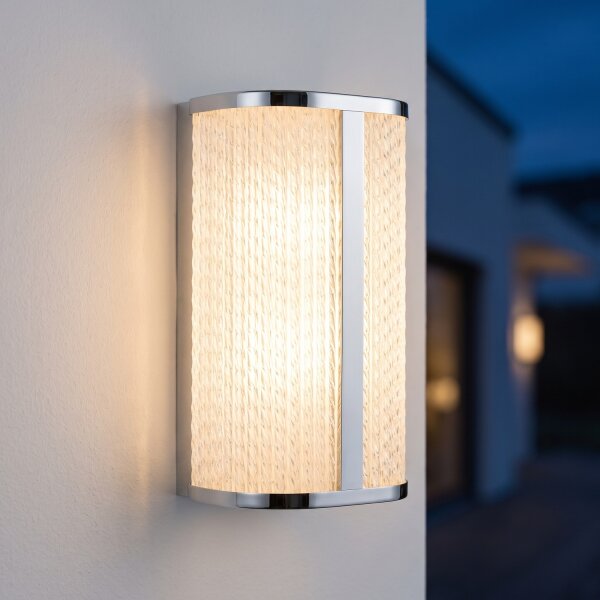 LED Wandlampe Metall Glas in Chrom IP44 H:30 cm 4000 K