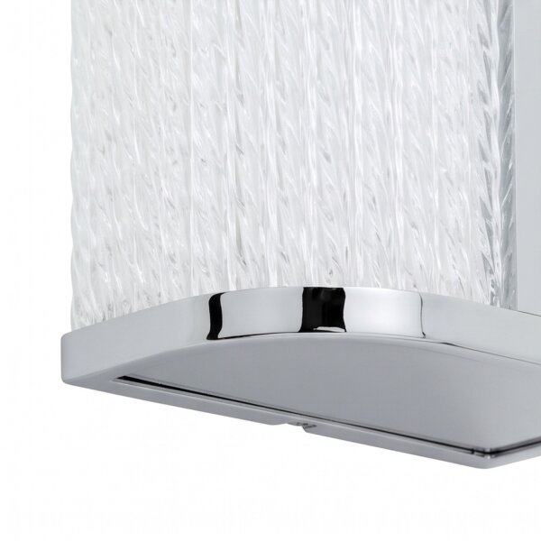LED Wandlampe Metall Glas in Chrom IP44 H:30 cm 4000 K
