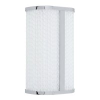 LED Wandlampe Metall Glas in Chrom IP44 H:30 cm 4000 K