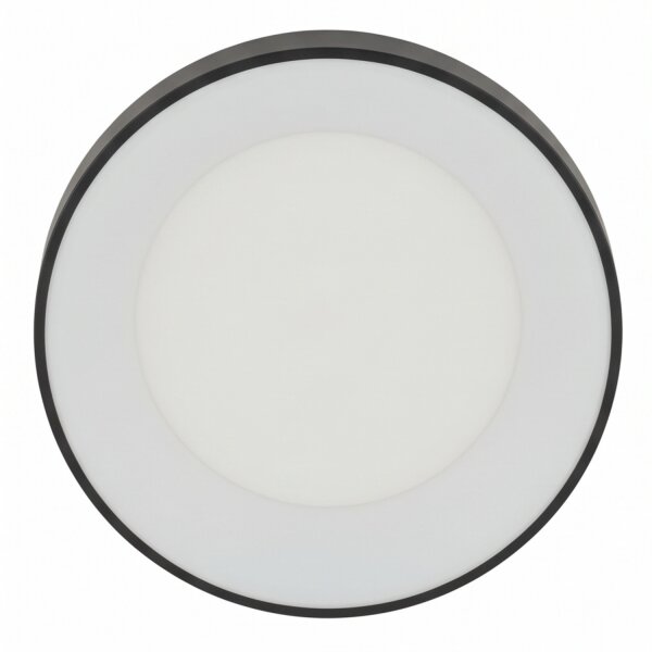 Runde LED Deckenlampe Schwarz 4000 K wohnlich blendarm