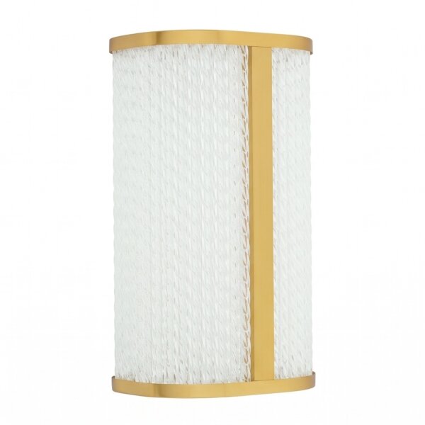 LED Wandlampe Metall Glas in Messing IP44 T:11,5 cm