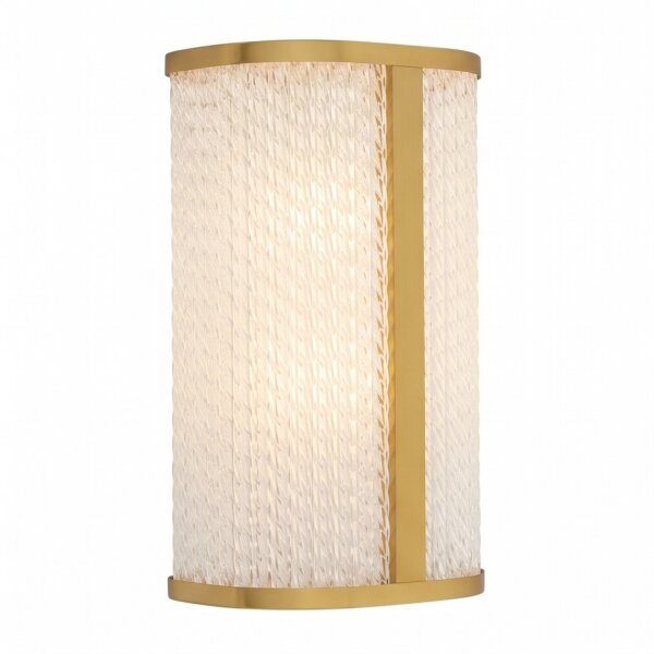 LED Wandlampe Metall Glas in Messing IP44 T:11,5 cm