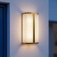 LED Wandlampe Metall Glas in Messing IP44 T:11,5 cm