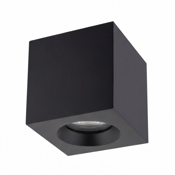 Kleiner Deckenspot Aluminium Glas IP44 B:8,5 cm Schwarz