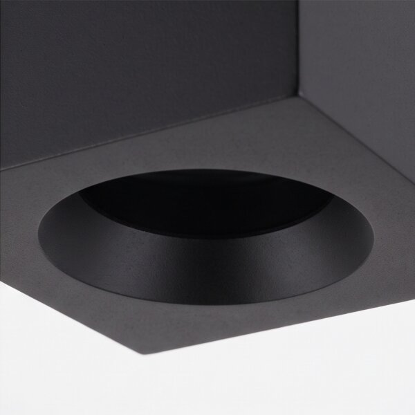 Petit spot de plafond aluminium verre IP44 L:8,5 cm noir