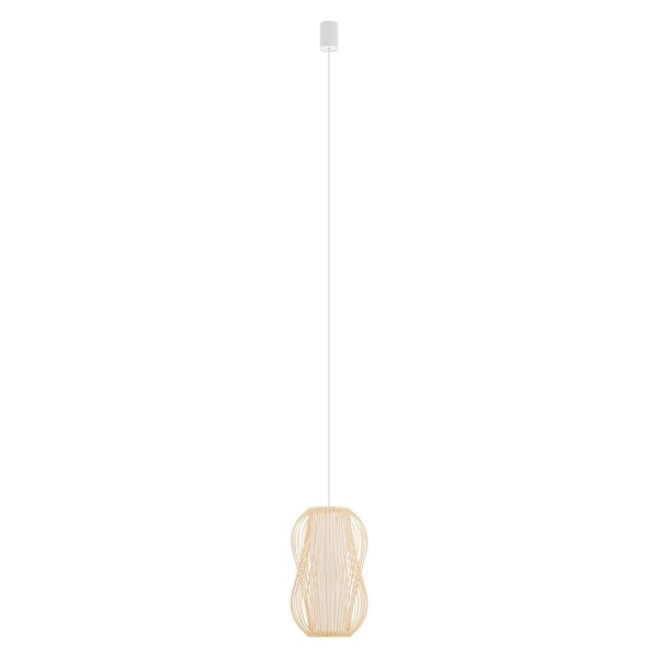 Dekorative Pendelleuchte Bambus E27 Ø21 cm in Naturholz