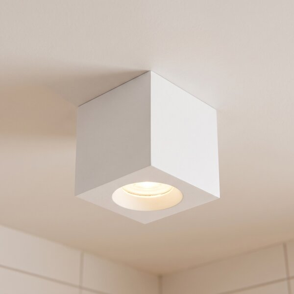 Kleiner Deckenstrahler Schwarz Metall Glas IP44 8,5 cm